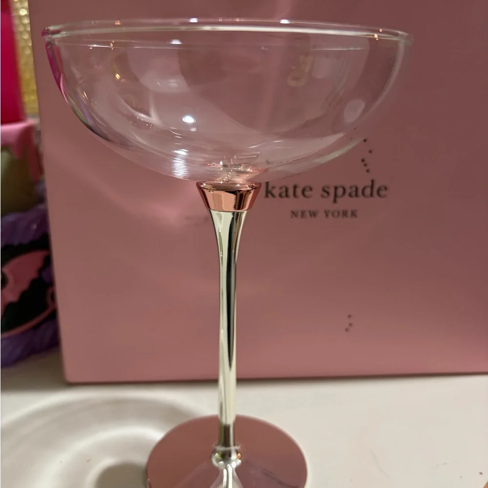 kate spade Rosy Glow Champagne saucer glasses